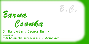 barna csonka business card